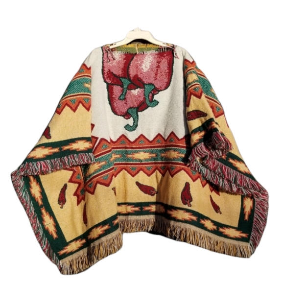 Beacon Blankets Jackets & Coats Beacon Blankets Fringed Y2k Poncho